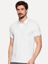 Polo Calvin Klein Masculina Piquet Slim Básica Friso Logo Punho Branca