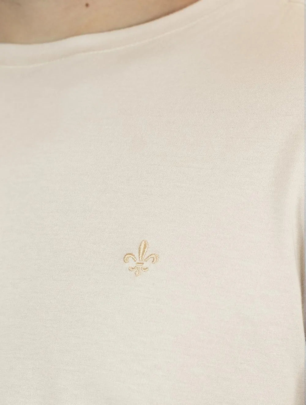 Camiseta Dudalina Masculina Essentials Modal Logo Cáqui Médio