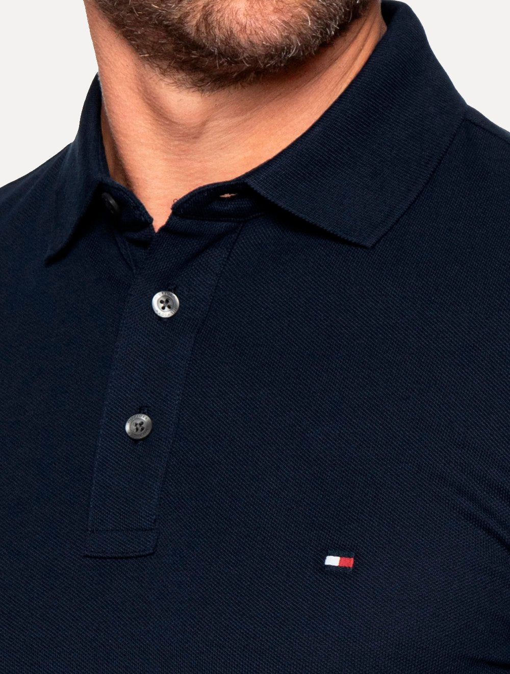 Polo Tommy Hilfiger Masculina Slim Piquet 1985 Azul Escuro
