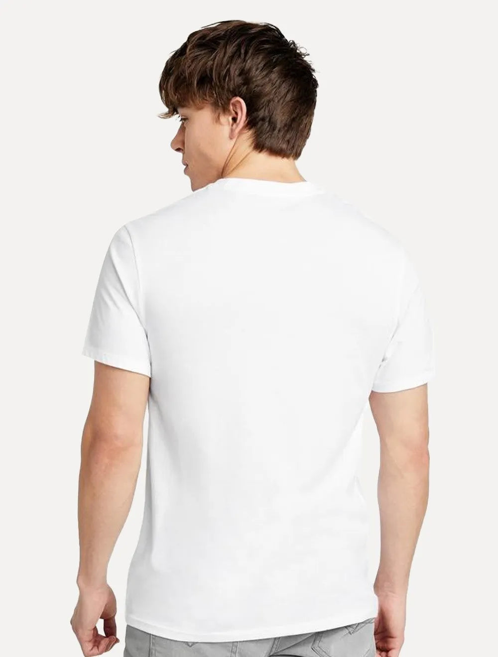 Camiseta Guess Masculina Los Angeles Rubber Logo Block Branca