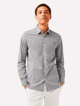 Camisa Lacoste Masculina Slim Fit Popeline Stretch Striped Preta