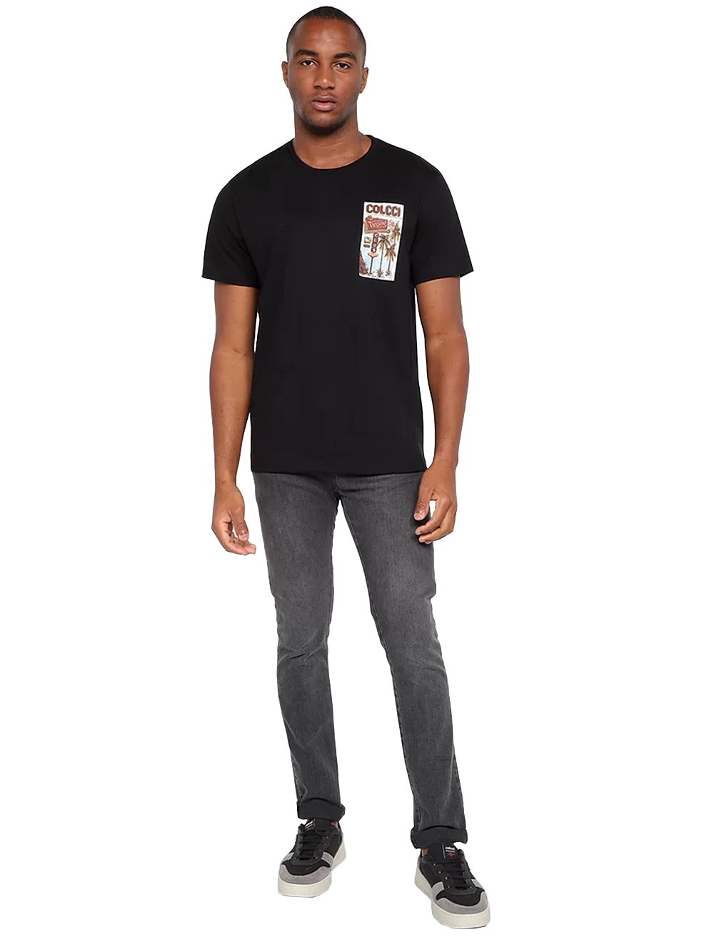Camiseta Colcci Masculina Regular Tropical Club Preta