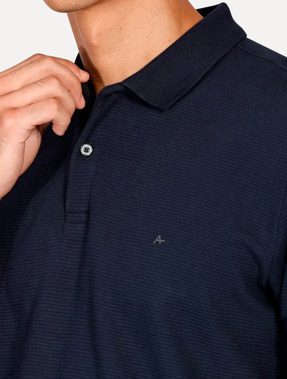 Polo Aramis Masculina Suedine Canelado Azul Marinho
