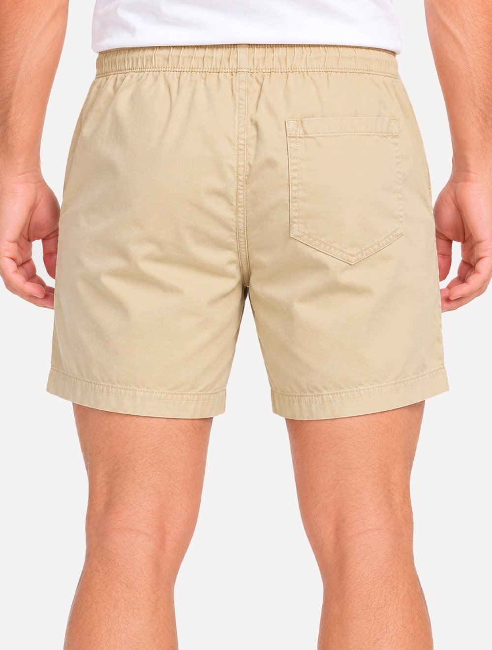 Short Calvin Klein Jeans Sarja Masculino Color Elastic Mini CK Logo Cáqui Claro