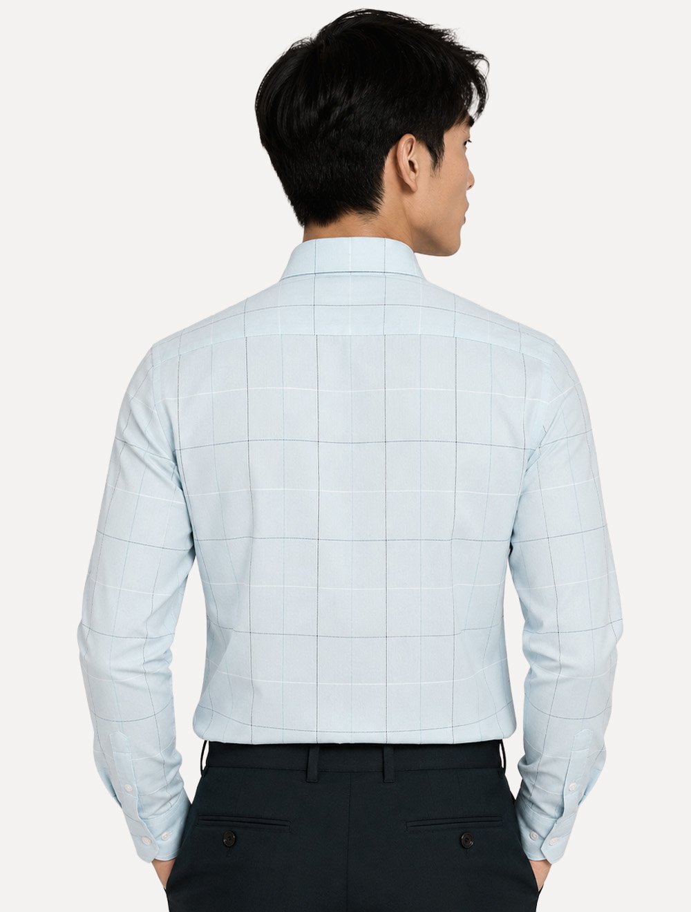 Camisa Dudalina Masculina Slim Superfine Cotton Maxxad Azul Claro