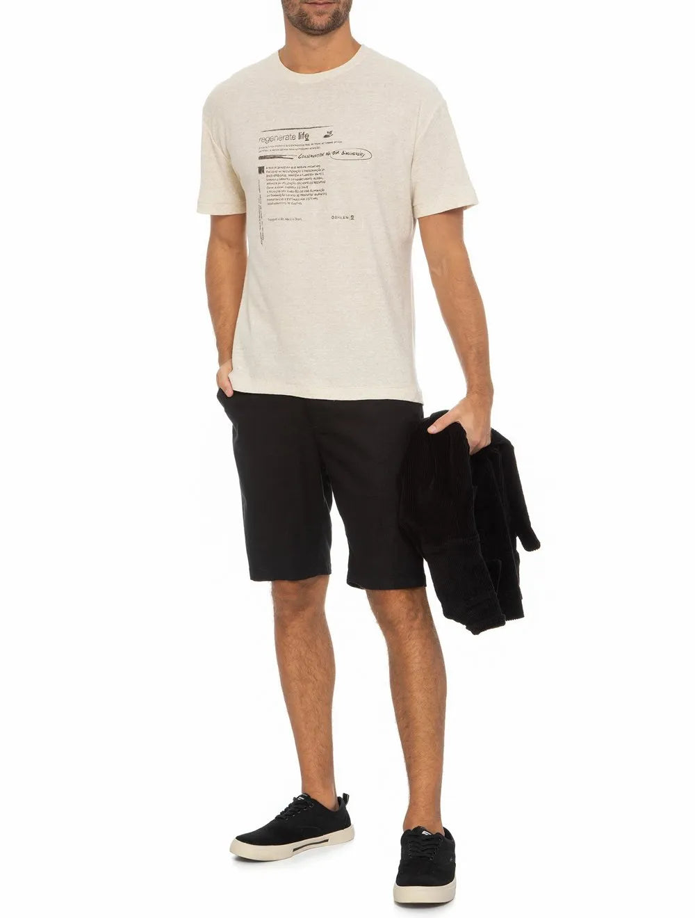 Camiseta Osklen Masculina Over Eco Blend Redesign Waste Off-White