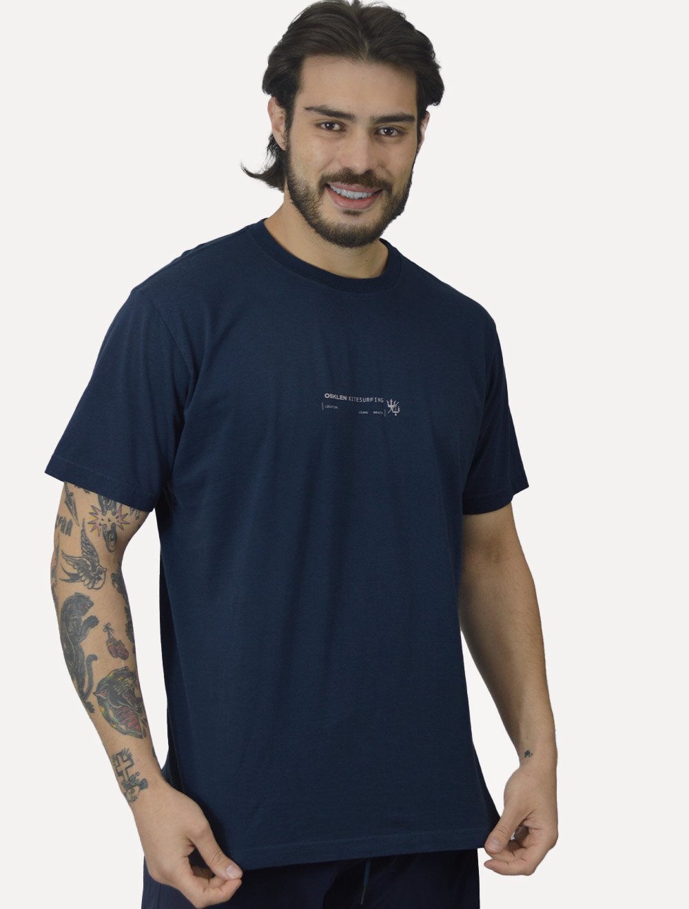 Camiseta Osklen Masculina Regular Vintage Kite Graphics Azul Marinho