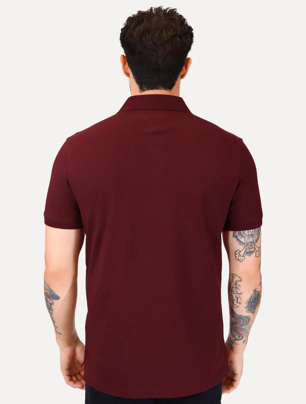 Polo Tommy Hilfiger Masculina Slim Piquet 1985 Bordô