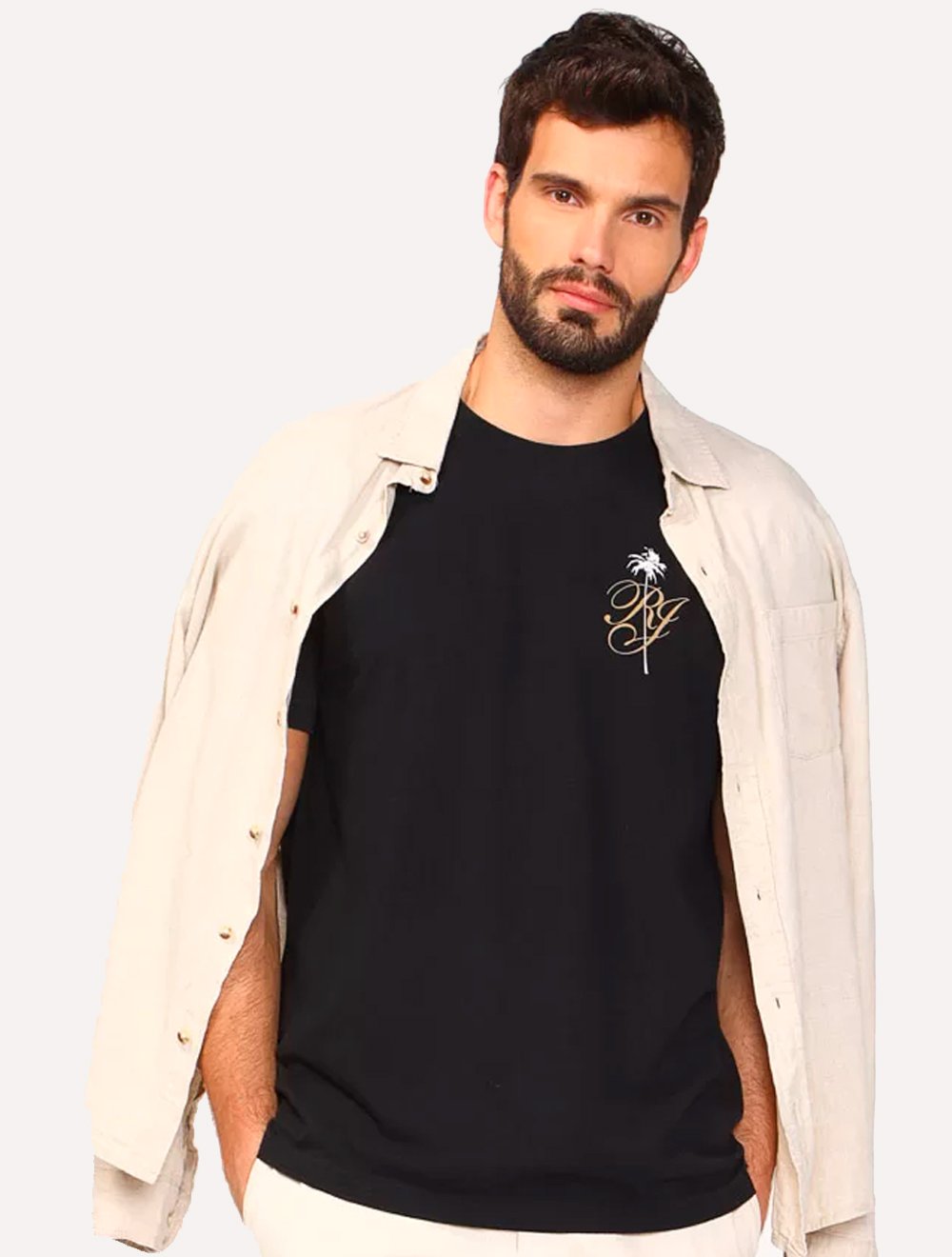 Camiseta Osklen Masculina Regular Vintage Coqueiro RJ Preta