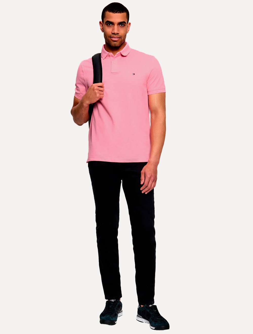 Polo Tommy Hilfiger Masculina Regular Piquet 1985 Pink Claro