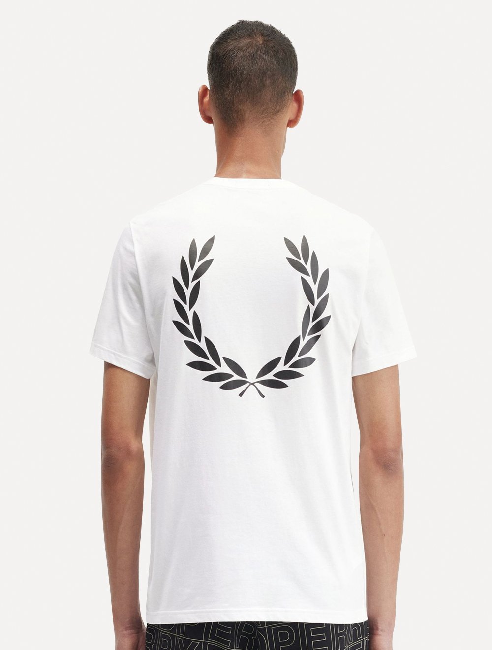 Camiseta Fred Perry Masculina Regular Back Graphic Laurel Branca