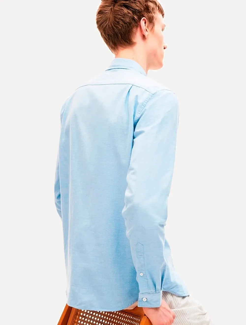 Camisa Lacoste Masculina Regular Fit Oxford Classic Azul Claro