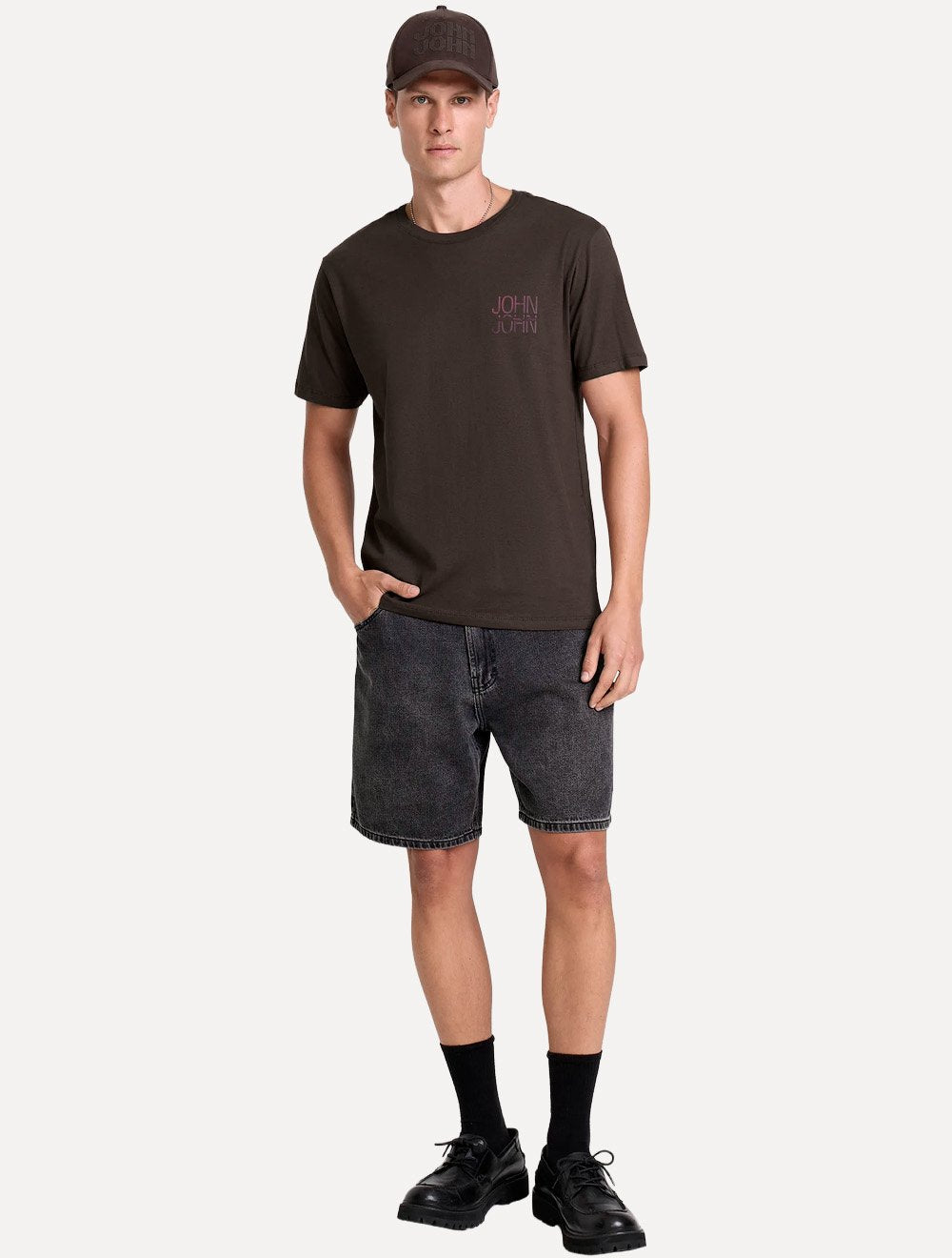 Camiseta John John Masculina Regular Fit Air Marrom Escuro