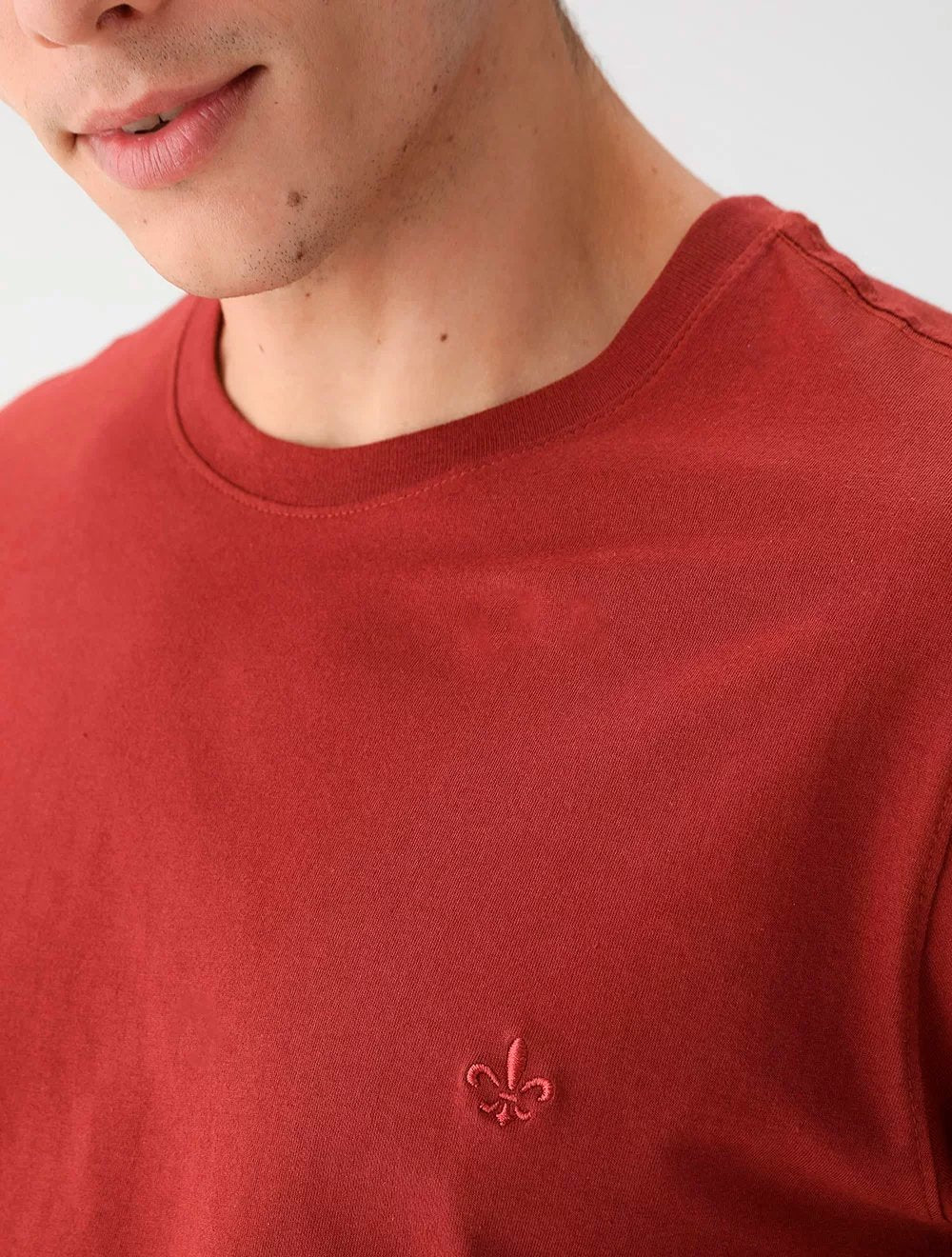 Camiseta Dudalina Masculina Essentials Modal Logo Terracota