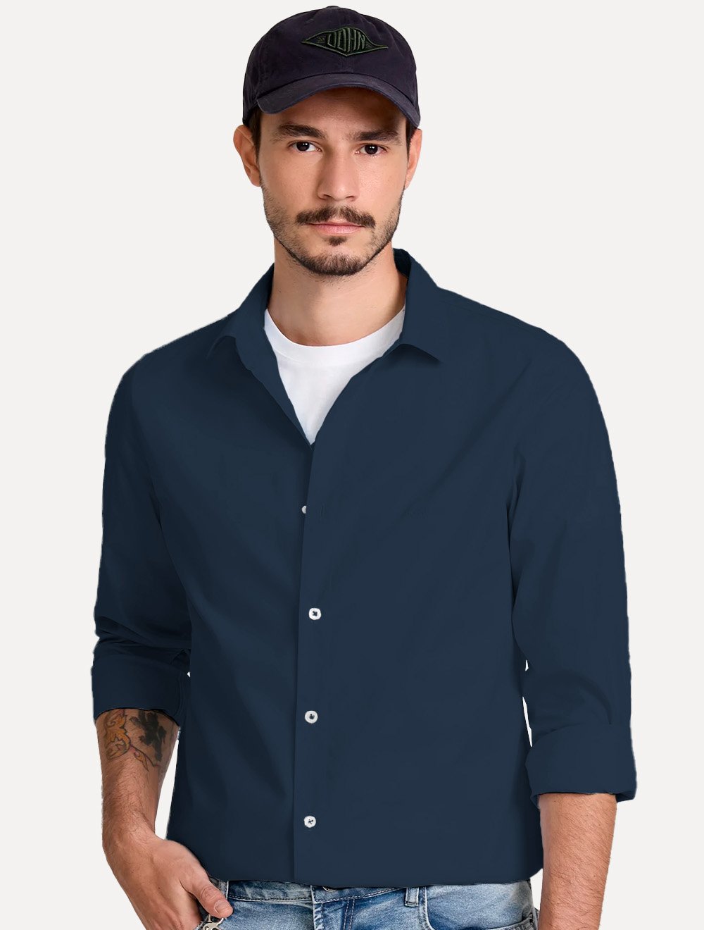 Camisa John John Masculina Slim Dark Azul Marinho