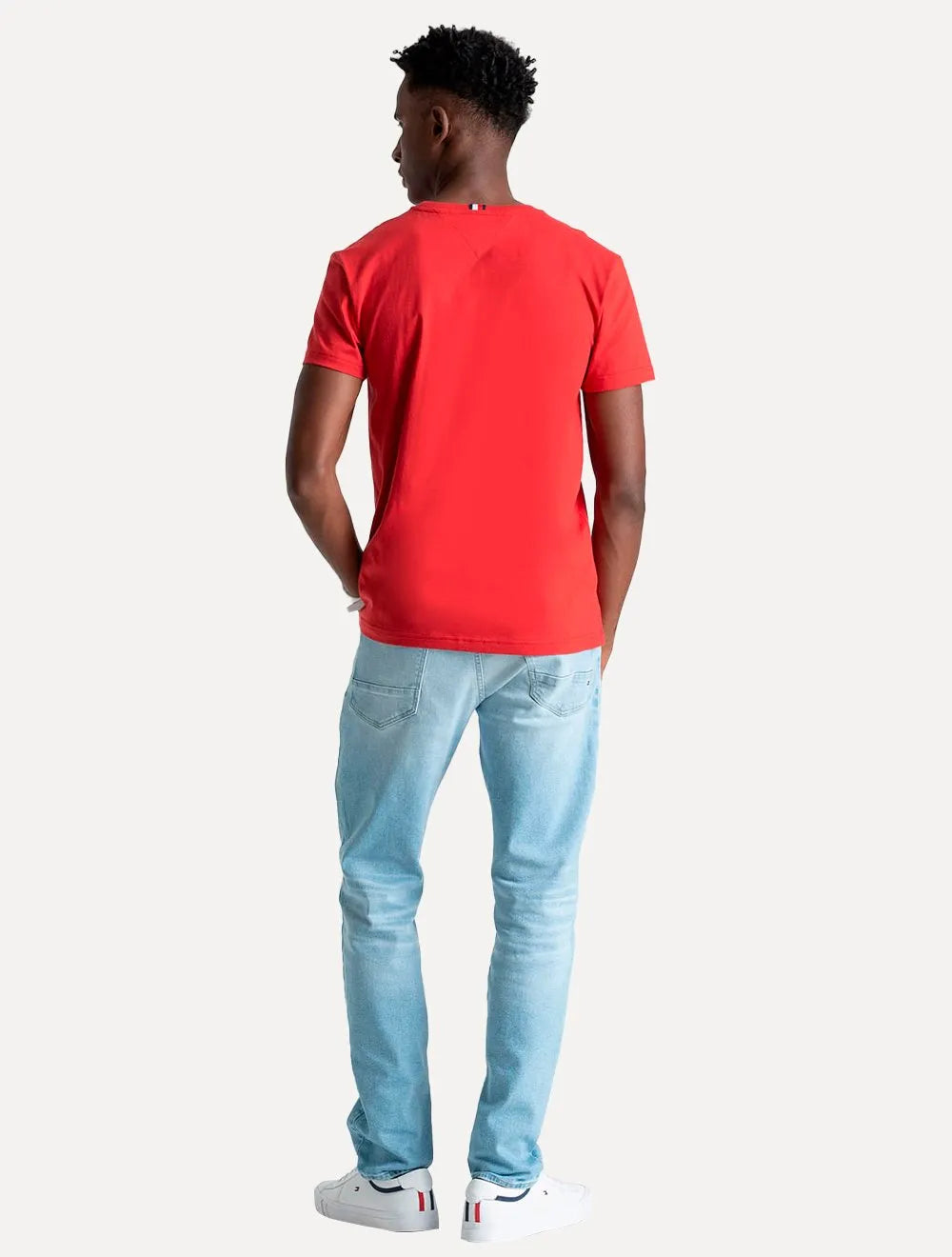 Camiseta Tommy Hilfiger Masculina New York Flag Logo Vermelha