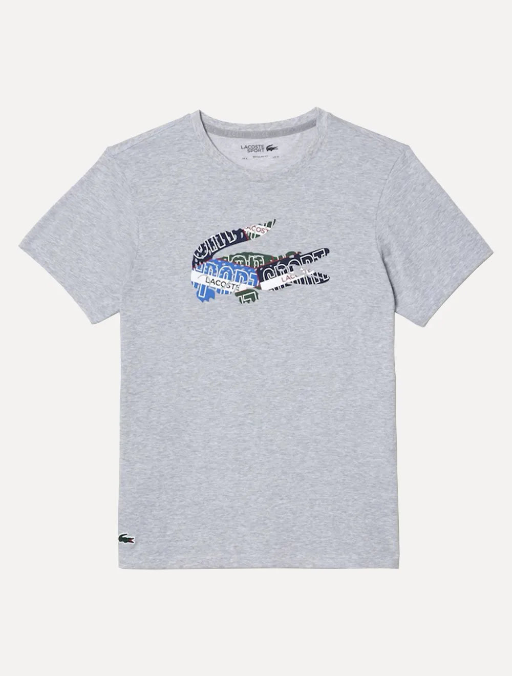 Camiseta Lacoste Masculina Sport Cotton Jersey Logo Cinza Mescla
