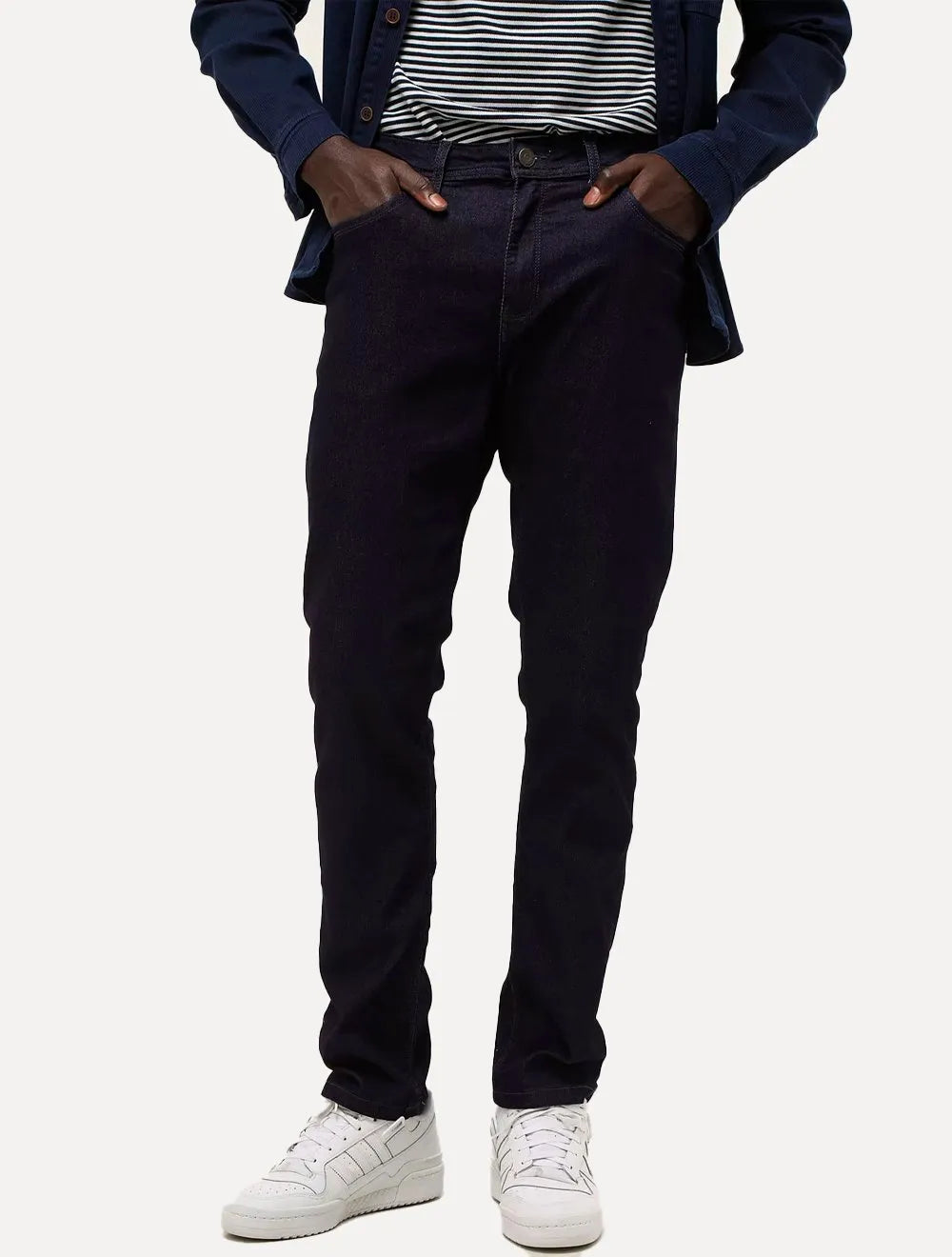 Calça Dudalina Jeans Masculina Slim Stretch Five Pockets Azul Escuro