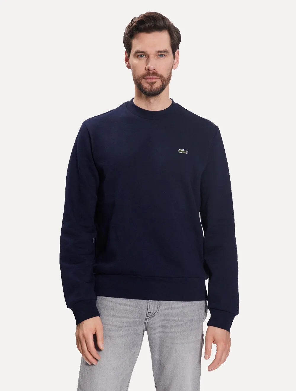 Moletom Lacoste Masculino Crewneck Classic Croco Azul Marinho