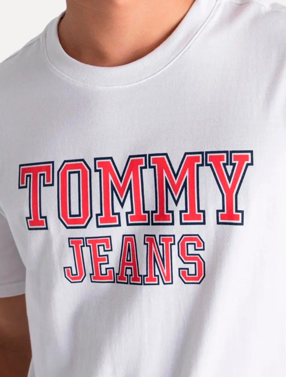 Camiseta Tommy Jeans Masculina Regular College Print Branca