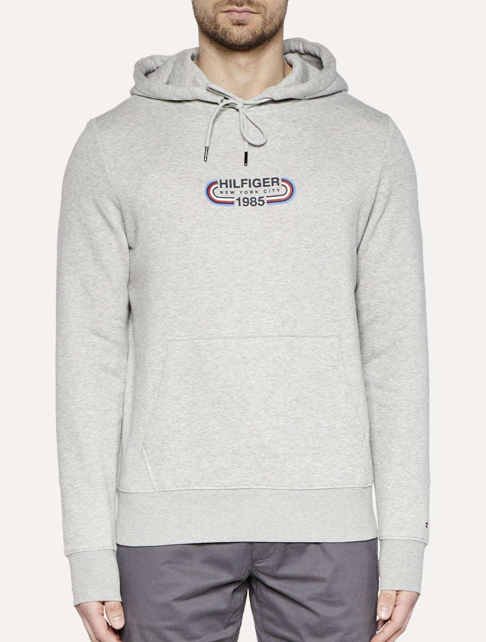 Moletom Tommy Hilfiger Masculino Track Graphic Hoodie Cinza Mescla