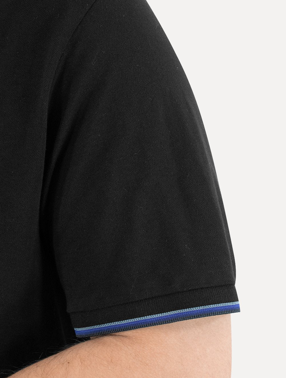 Polo Ellus Masculina Piquet Classic Easa Friso Blue Preta