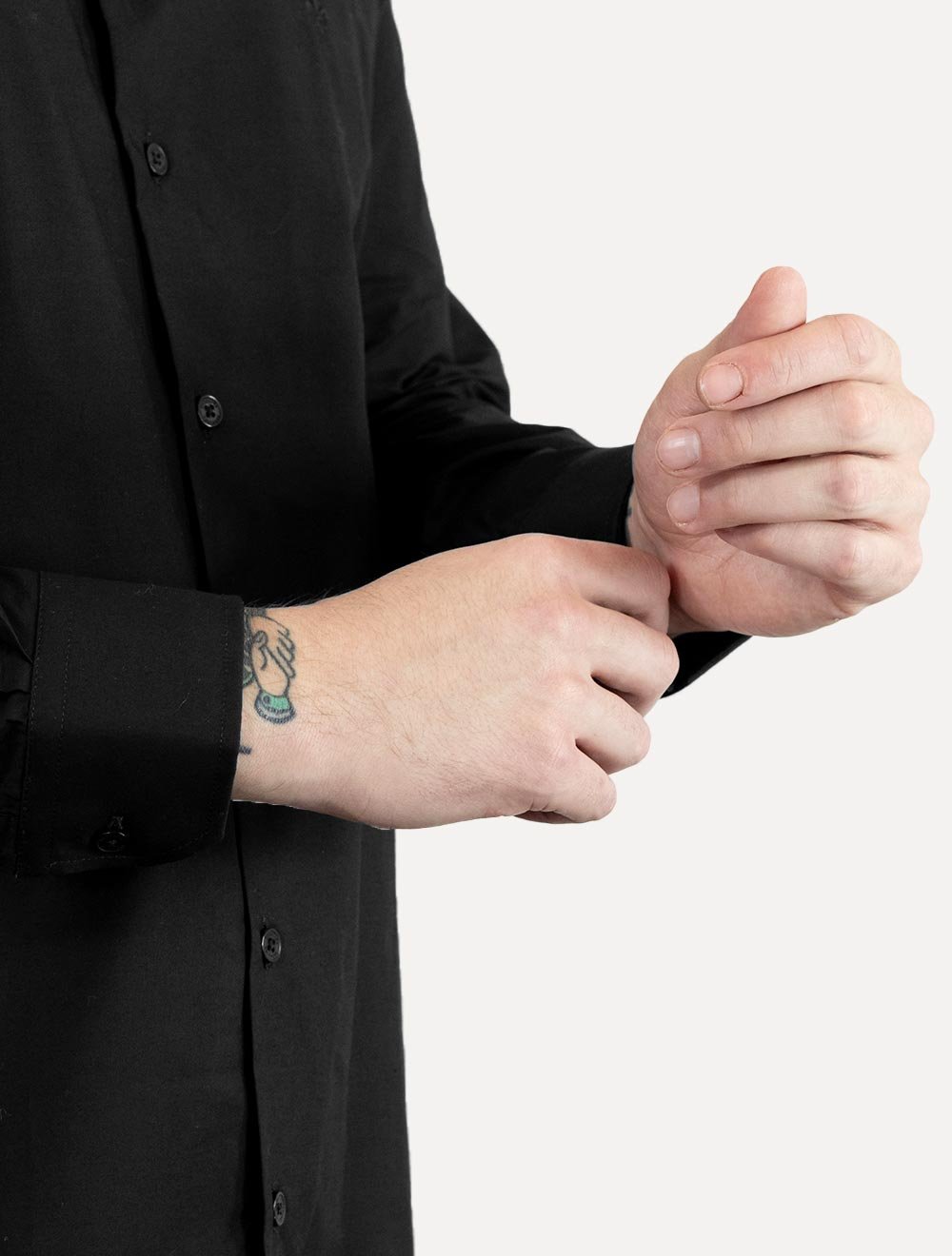 Camisa Dudalina Masculina Slim Tricoline Lisa Preta