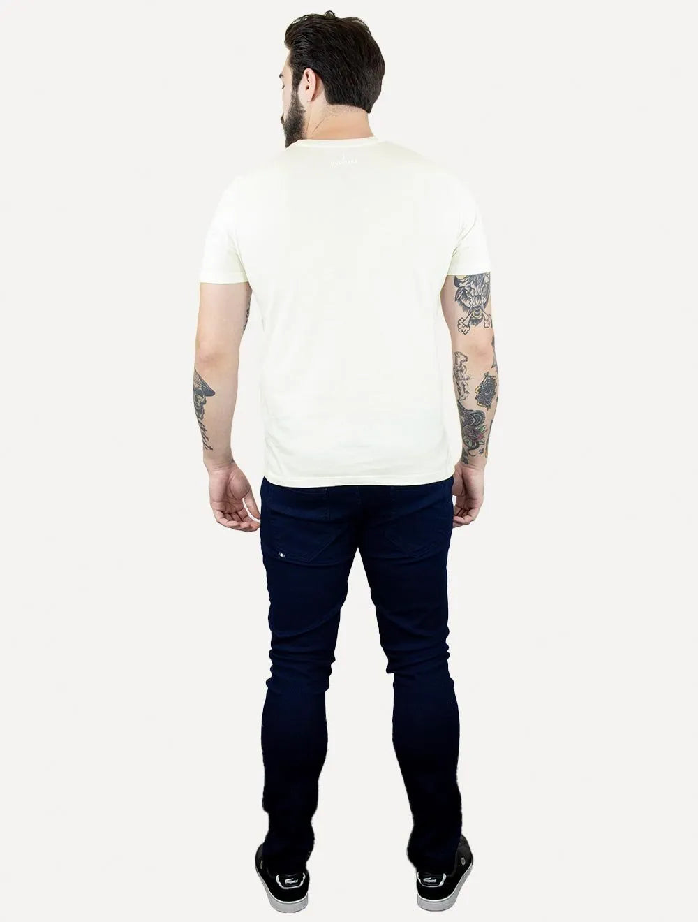 Camiseta Dudalina Masculina Frontal Mountain Off-White