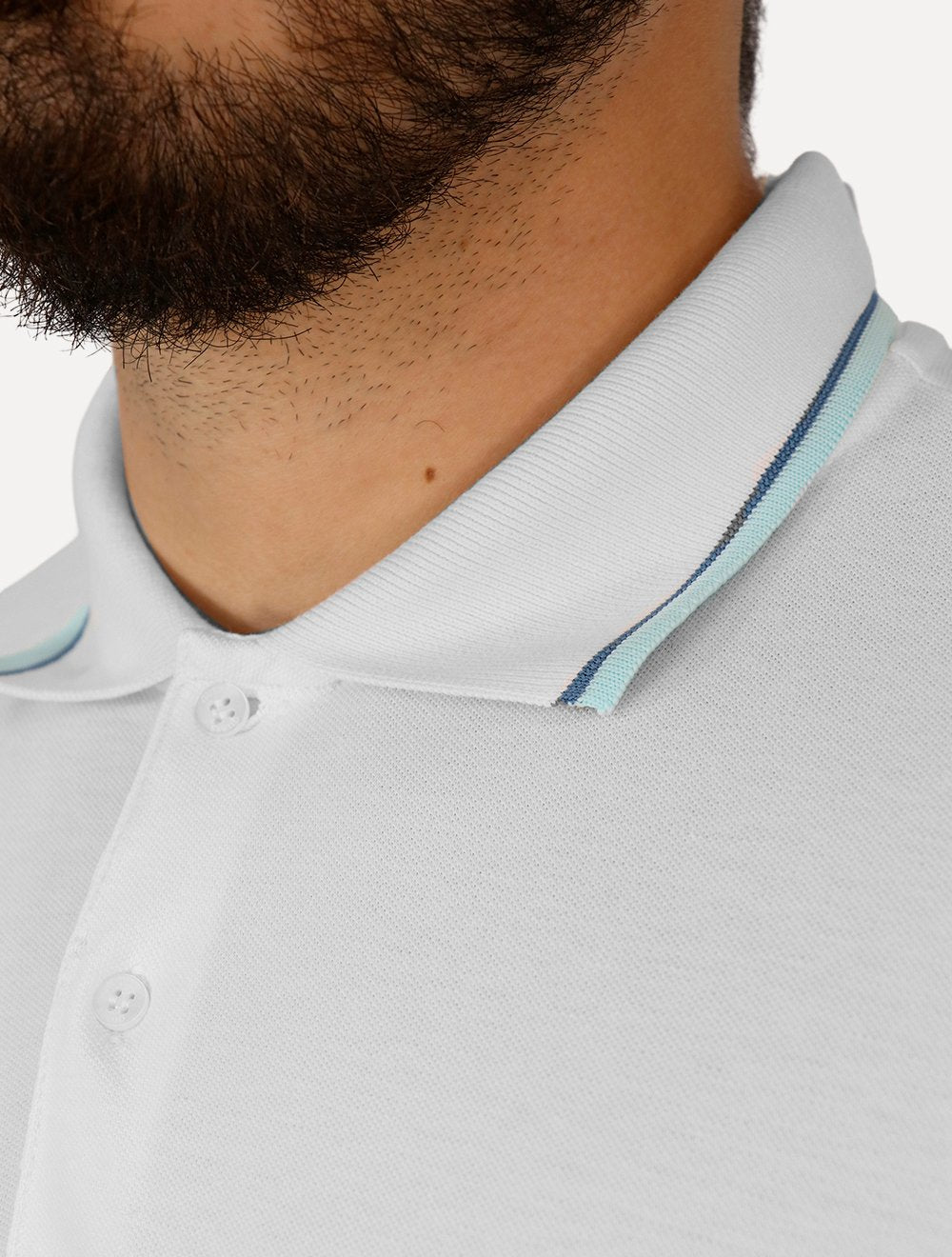 Polo Guess Masculina Piquet Frieze Logo Relief Branca