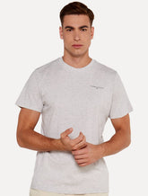 Camiseta Tommy Jeans Masculina Slim Linear Chest Cinza Mescla