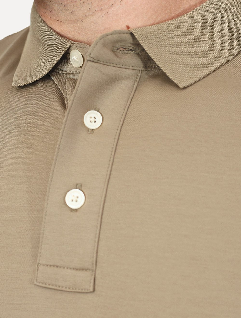 Polo Aramis Masculina Manga Curta Mercerizado Interlock Caqui