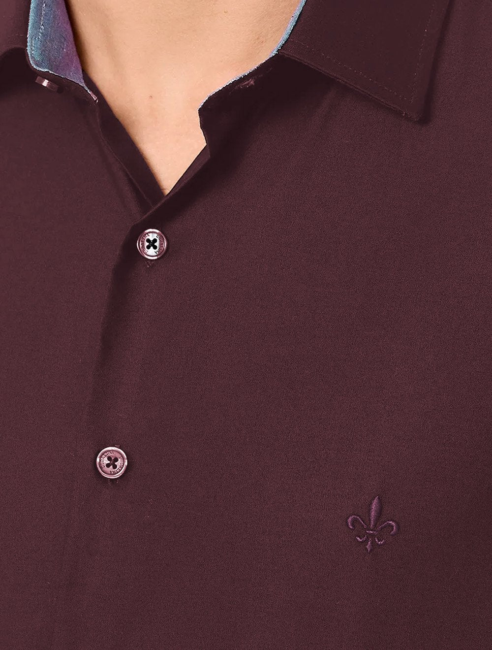Camisa Dudalina Masculina Comfort Superfine Cotton Mono Logo Vermelho Escuro
