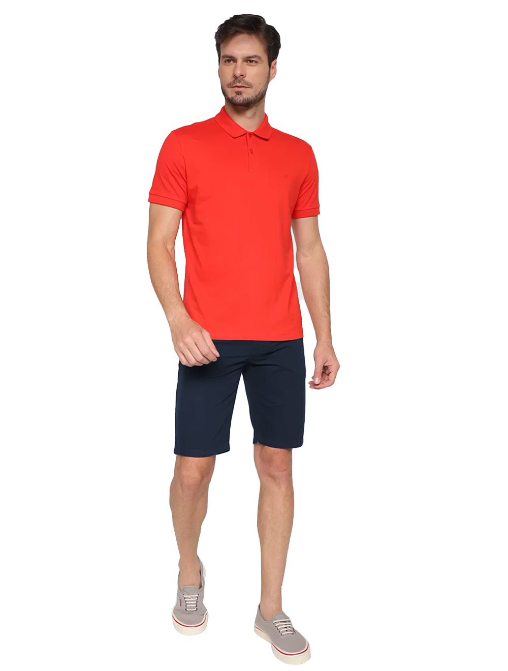 Bermuda Forum Masculina Sarja Paul Slim Tailor Azul Marinho