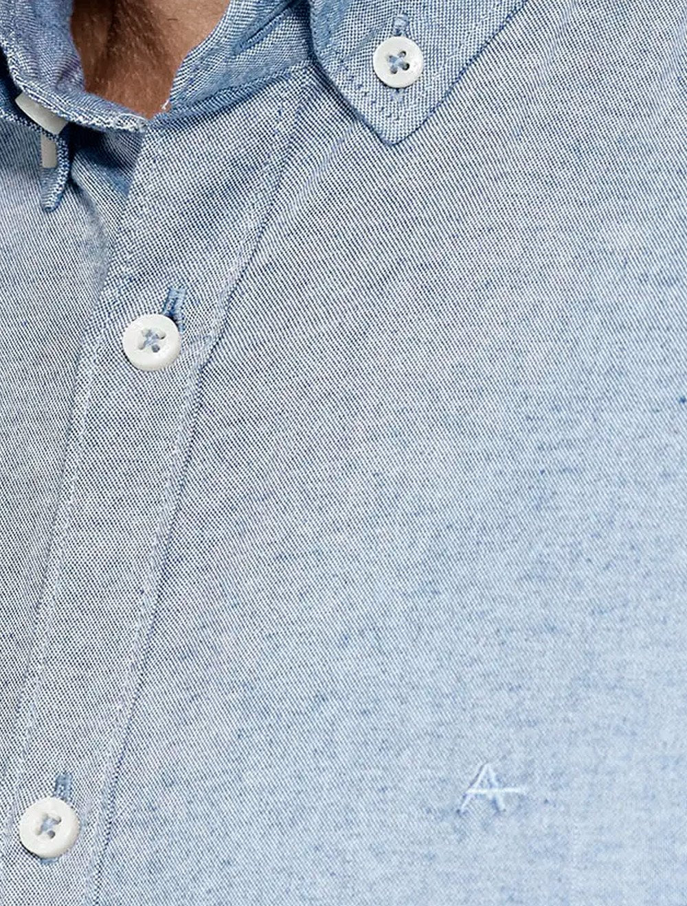 Camisa Aramis Masculina Manga Curta Slim Oxford Planalto Azul Royal
