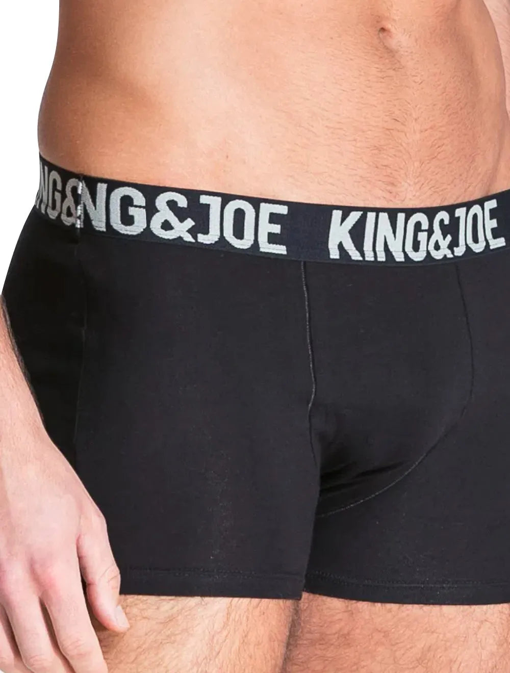 Cueca King & Joe Boxer Lisa Logo Preta Pack 2UN
