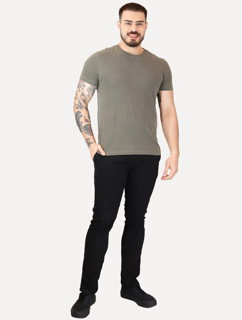 Camiseta Aramis Masculina Regular Military Verde Militar