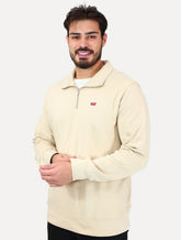 Moletom Levis Masculino Half Zip Housemark Icon Areia