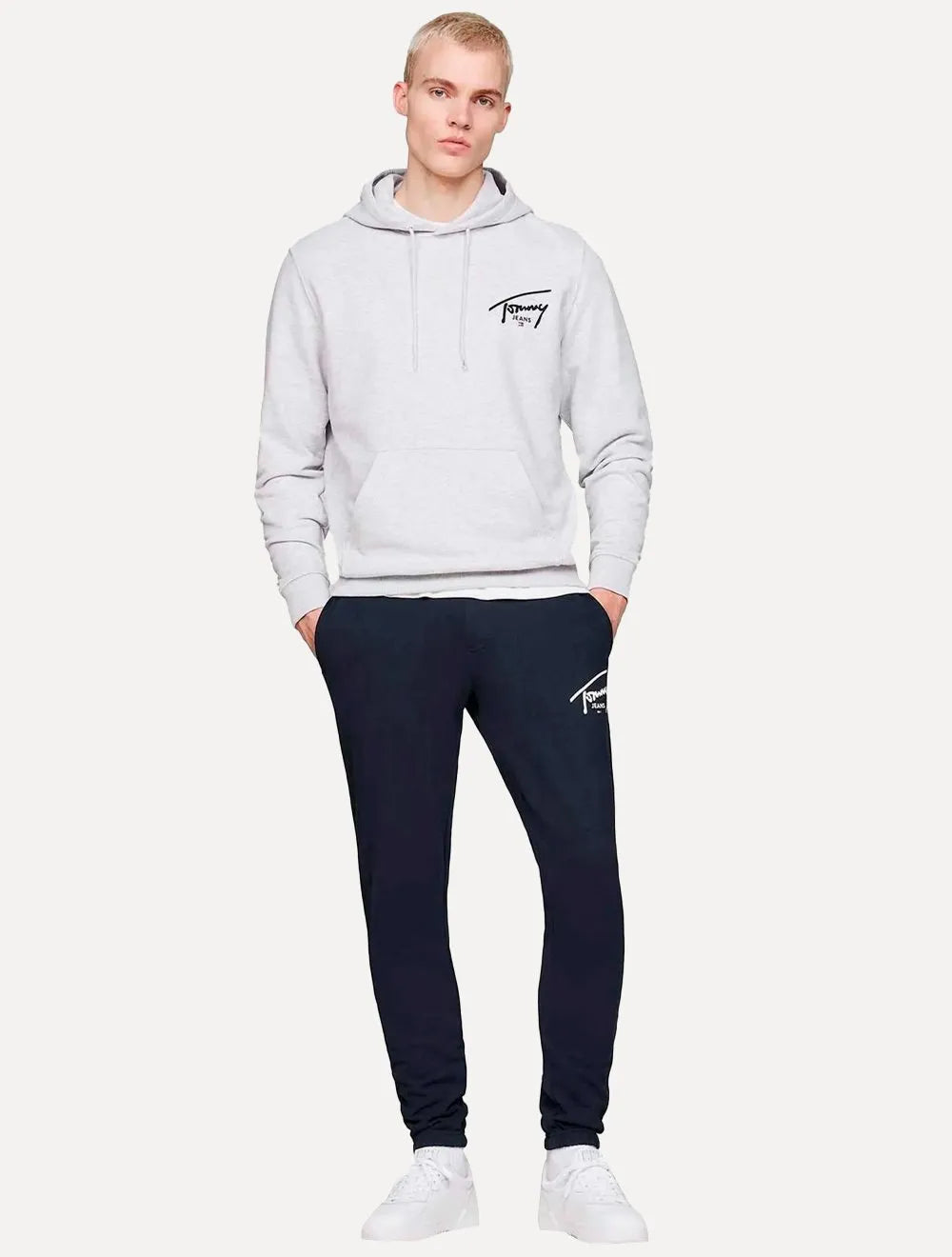 Calça Tommy Jeans Masculina Moletom Entry Signature Graphic Azul Marinho