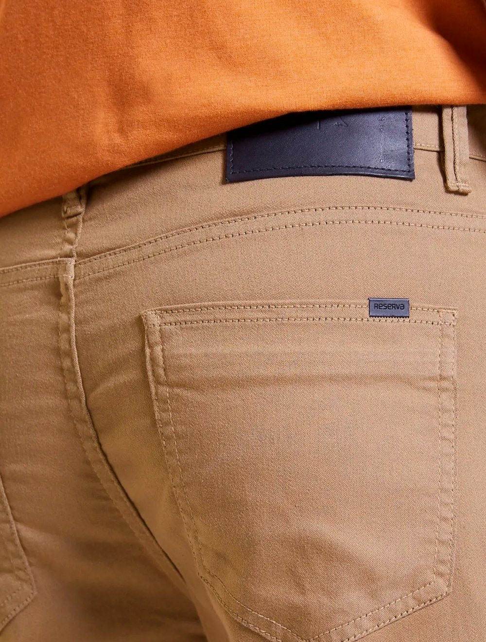 Calça Reserva Masculina Sarja Super Skinny Color Cáqui Escuro