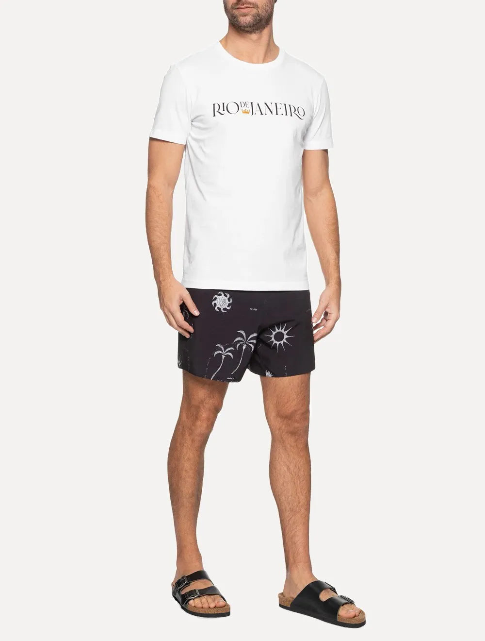 Camiseta Osklen Masculina Slim Stone Rio De Janeiro Serifado Branca