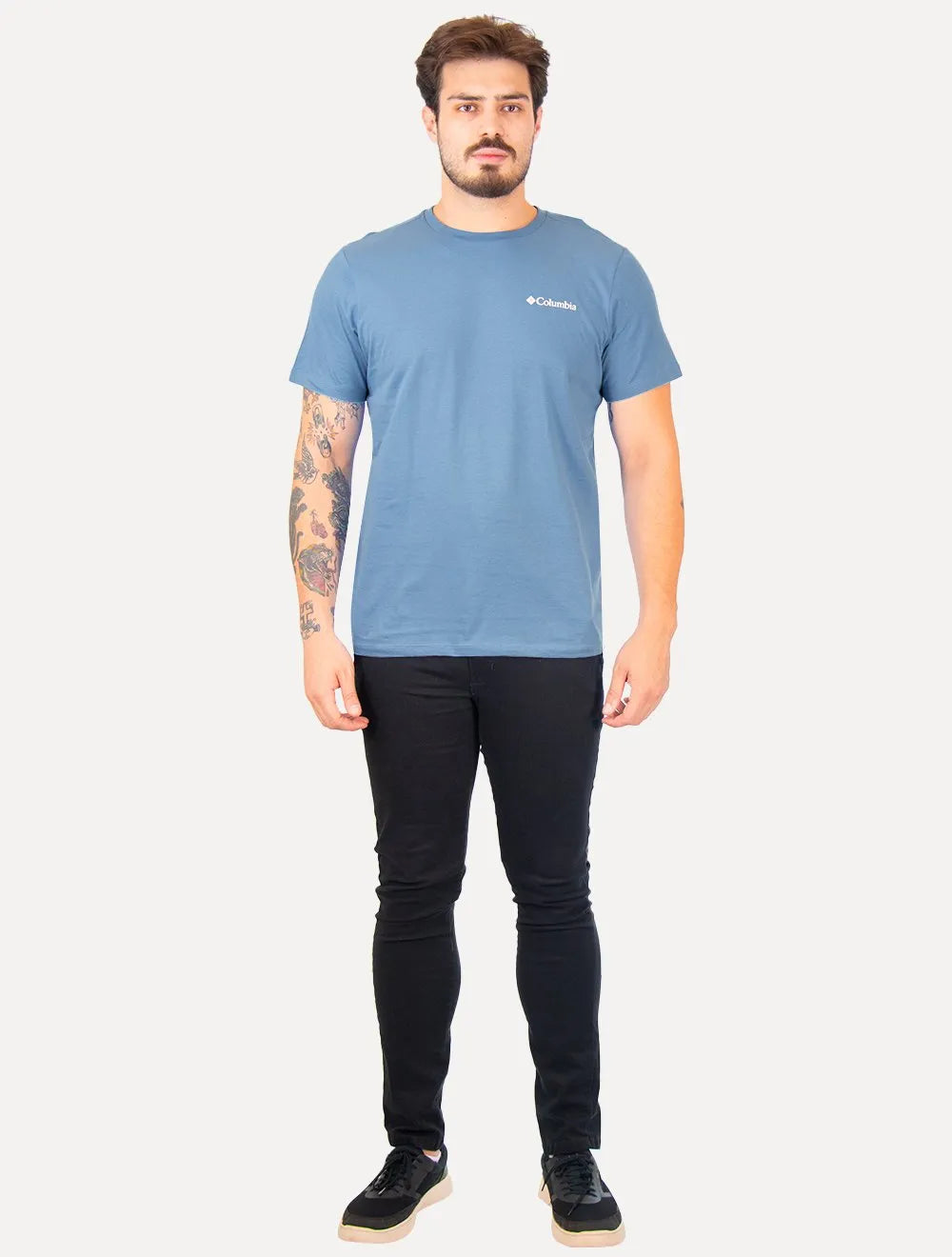 Camiseta Columbia Masculina Light Logo Azul Médio