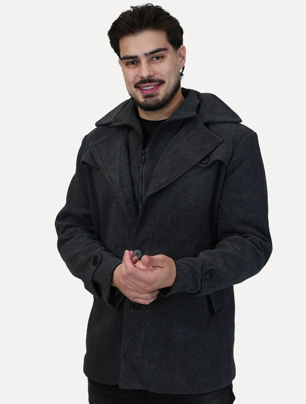 Casaco Dixen Blazer Gola Removível Cinza