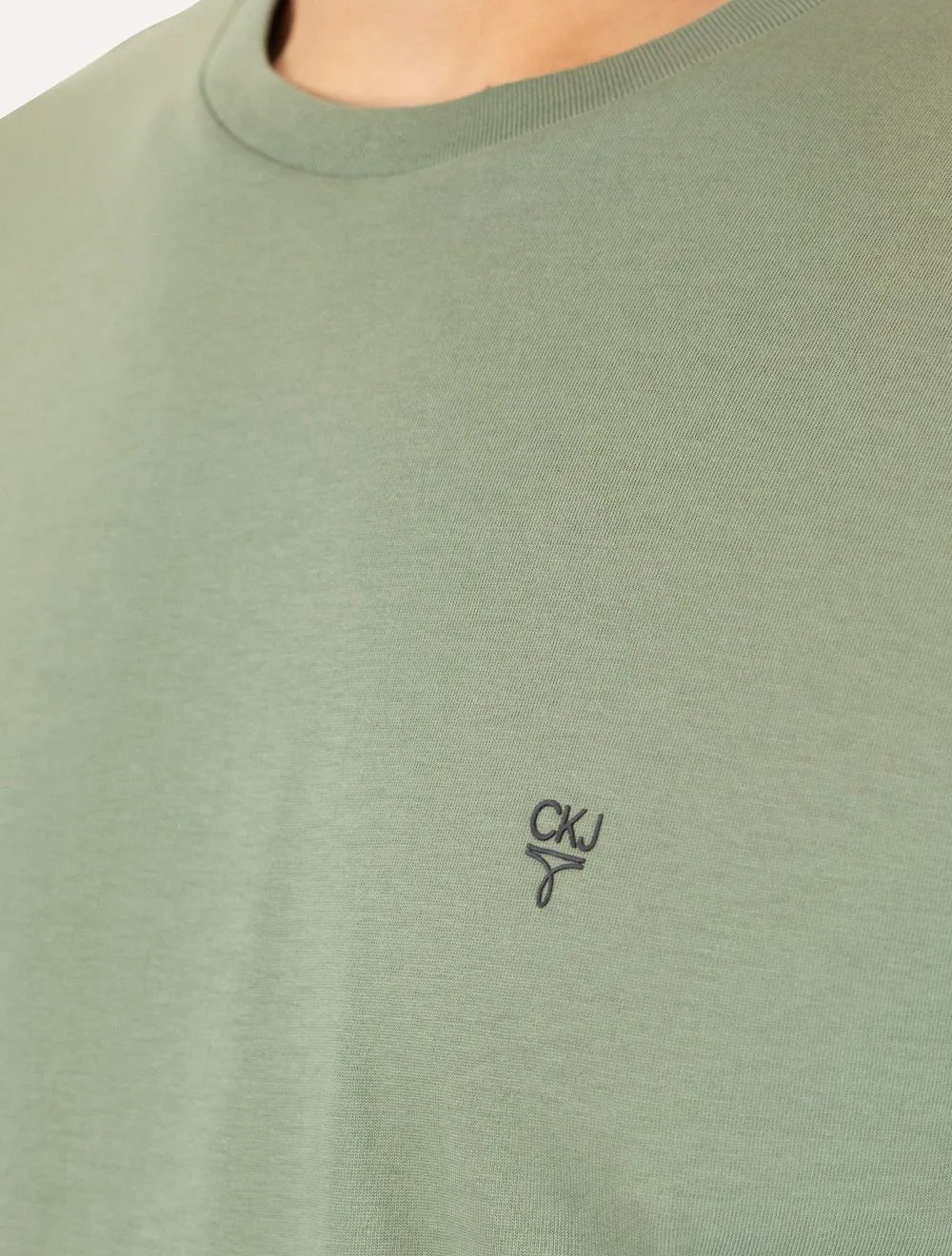 Camiseta Calvin Klein Jeans Masculina Dark Omega Relevo Verde Médio