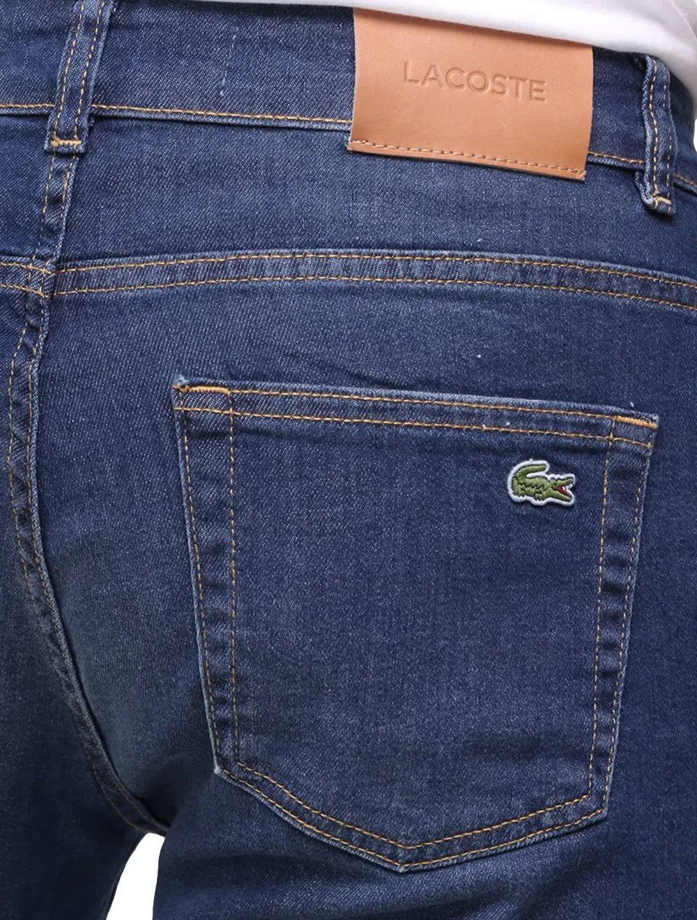 Bermuda Lacoste Jeans Masculina Slim Stretch Azul Escuro