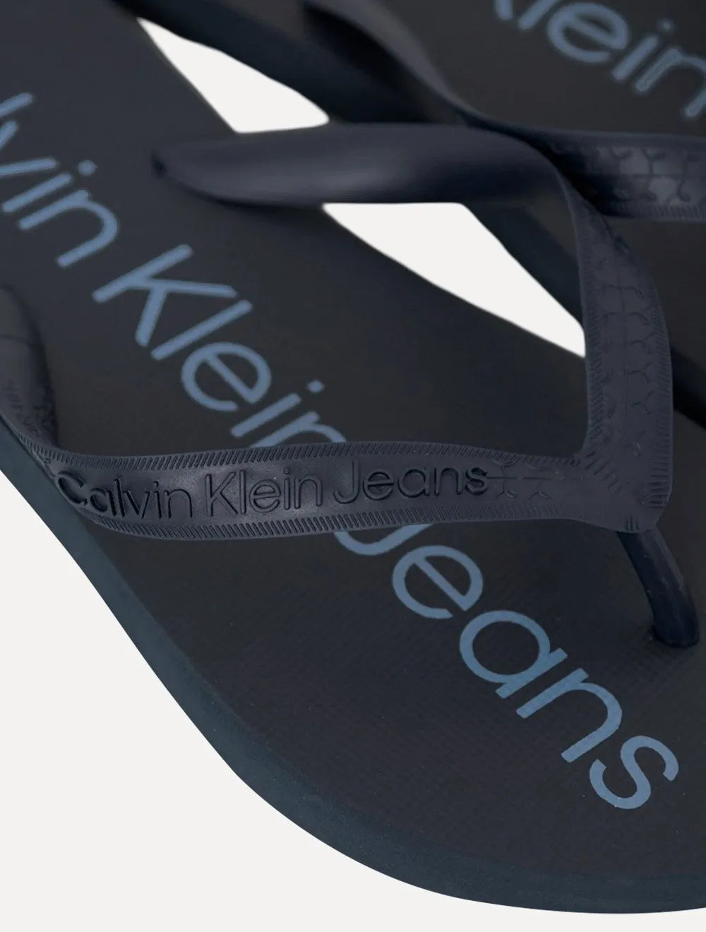 Chinelo Calvin Klein Jeans Silk Blue Logo Básico Azul Marinho