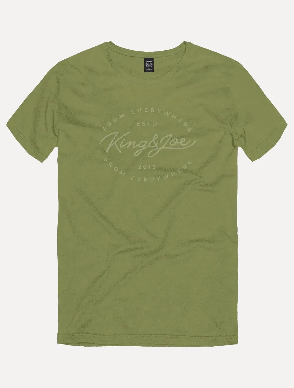 Camiseta King & Joe Masculina Signature Circle Estd 2013 Verde Oliva