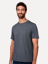 Camiseta Dudalina Masculina Regular Noise Listras Azul Marinho