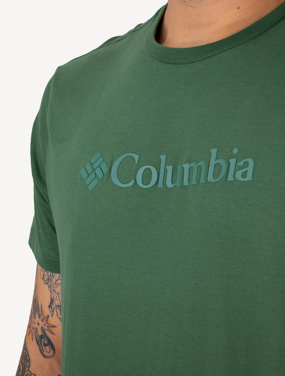 Camiseta Columbia Masculina Regular Logo Branded Shadow Verde