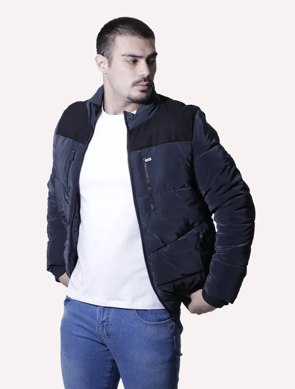 Jaqueta Victory Eagle Masculina Nylon Puffer Cinza