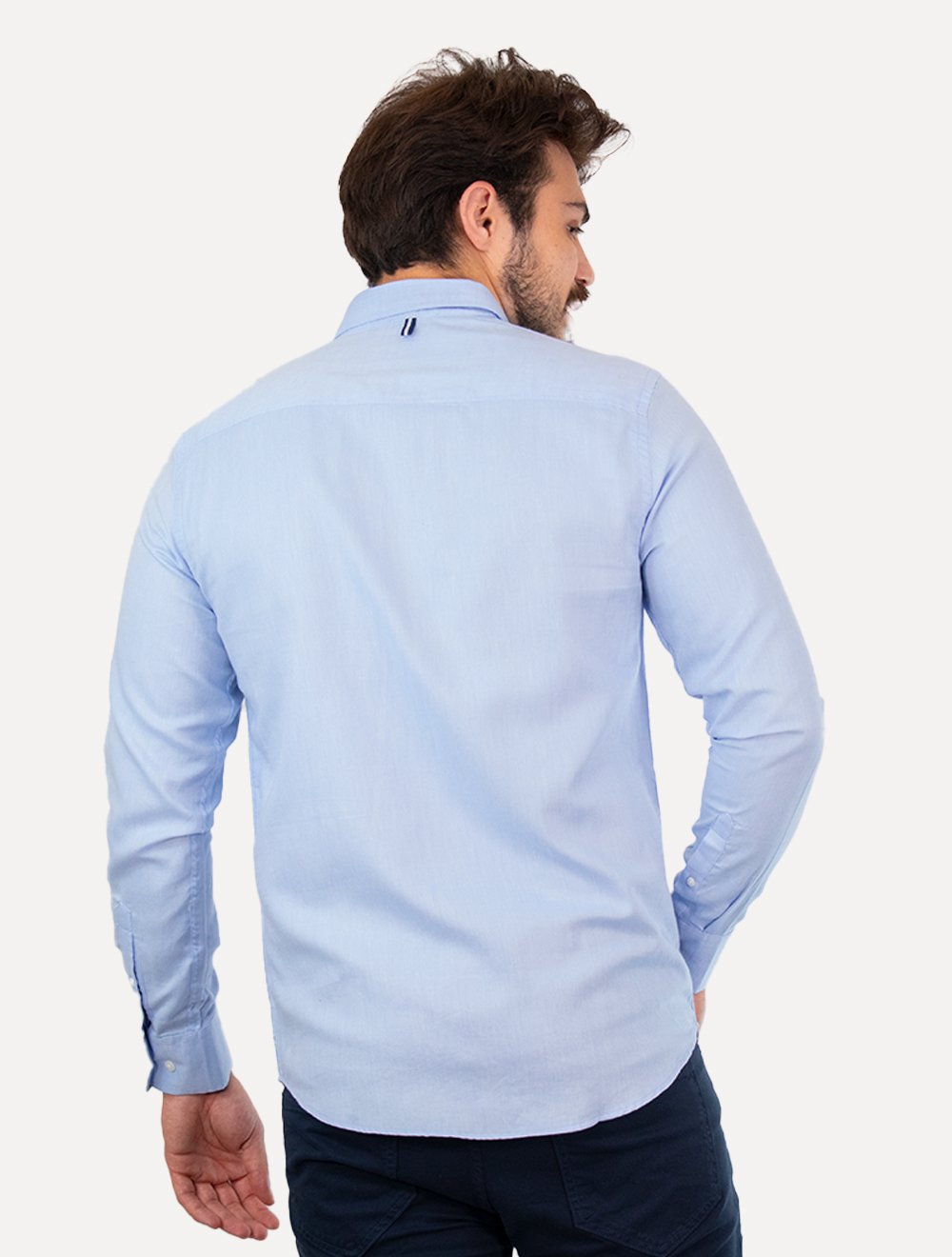 Camisa Original Penguin Masculina Regular Oxford Azul Claro Mescla